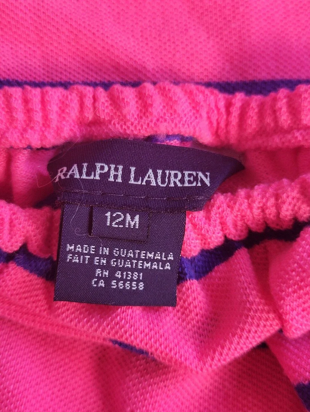 Ralph Lauren Pink and Navy Striped Sleeveless Polo Dress with Orange Crest
